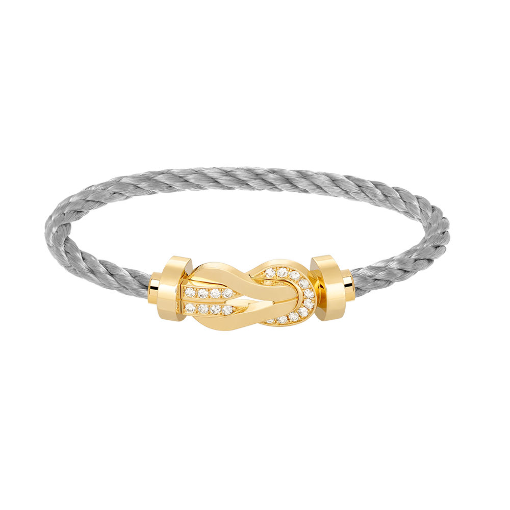 [✨Rose💎]CHANCE LARGE 8 FIGURE BUCKLE HALF DIAMOND BRACELET GOLD