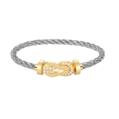 [✨Rose💎]CHANCE LARGE 8 FIGURE BUCKLE HALF DIAMOND BRACELET GOLD
