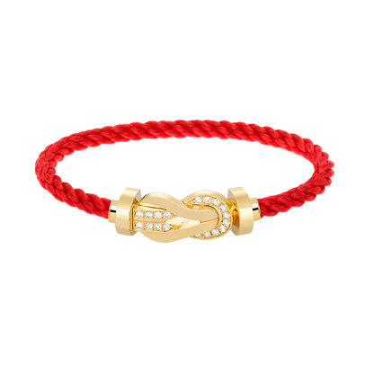[✨Rose💎]CHANCE LARGE 8 FIGURE BUCKLE HALF DIAMOND BRACELET GOLD