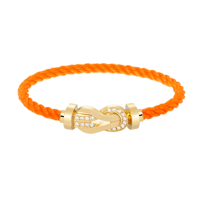 [✨Rose💎]CHANCE LARGE 8 FIGURE BUCKLE HALF DIAMOND BRACELET GOLD