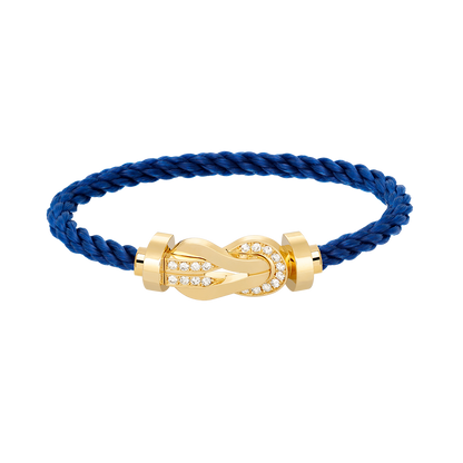 [✨Rose💎]CHANCE LARGE 8 FIGURE BUCKLE HALF DIAMOND BRACELET GOLD