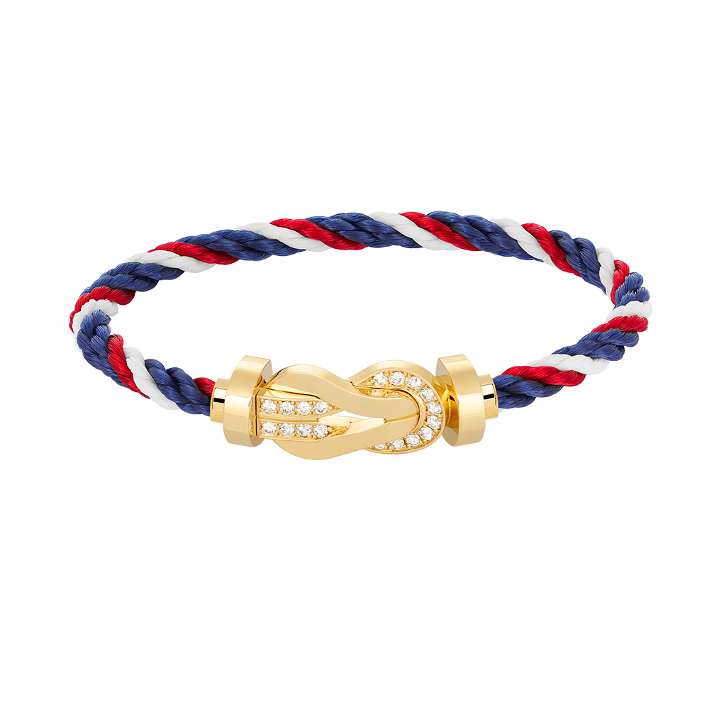 [✨Rose💎]CHANCE LARGE 8 FIGURE BUCKLE HALF DIAMOND BRACELET GOLD