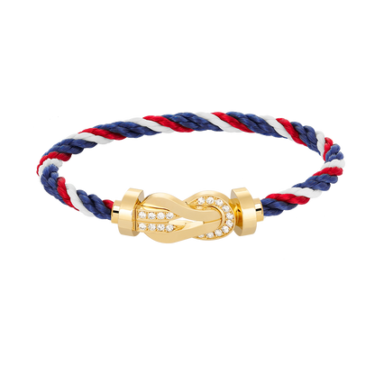 [✨Rose💎]CHANCE LARGE 8 FIGURE BUCKLE HALF DIAMOND BRACELET GOLD