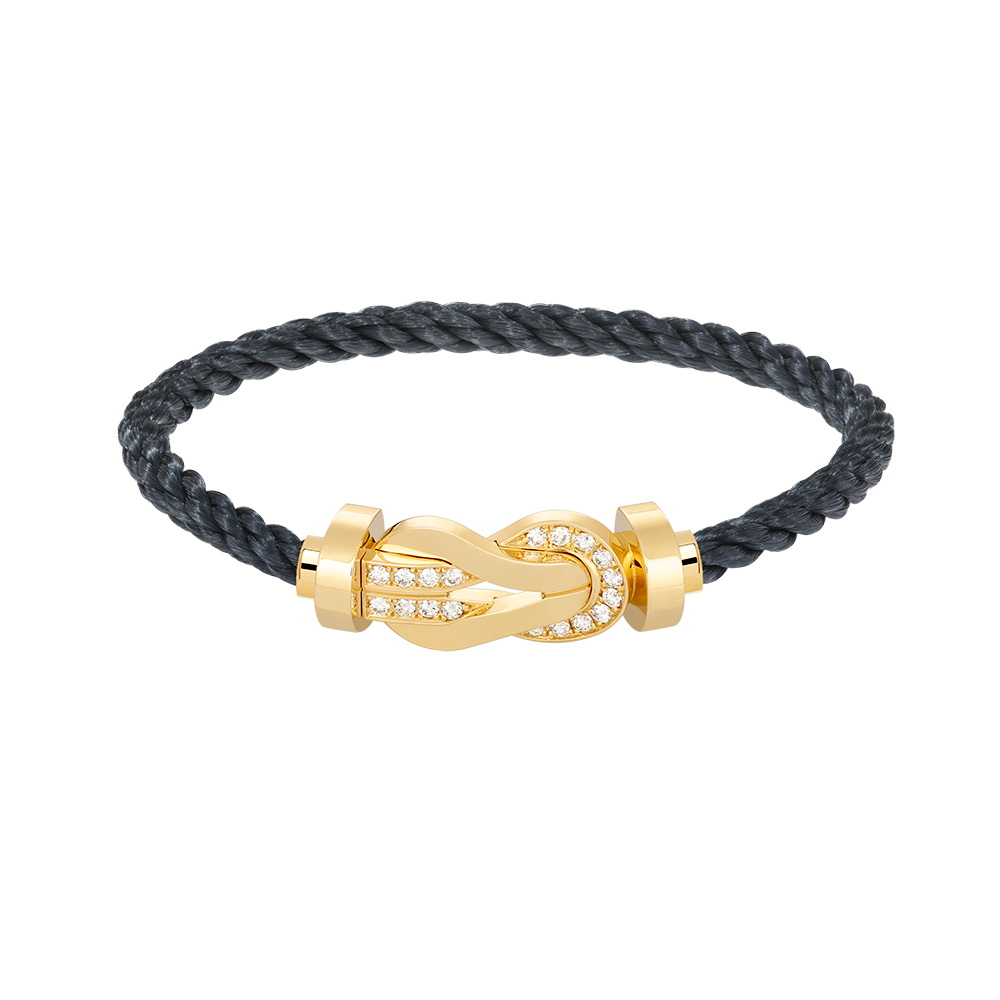 [✨Rose💎]CHANCE LARGE 8 FIGURE BUCKLE HALF DIAMOND BRACELET GOLD