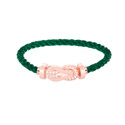 [✨Rose💎]CHANCE LARGE 8 FIGURE BUCKLE HALF DIAMOND BRACELET ROSE GOLD