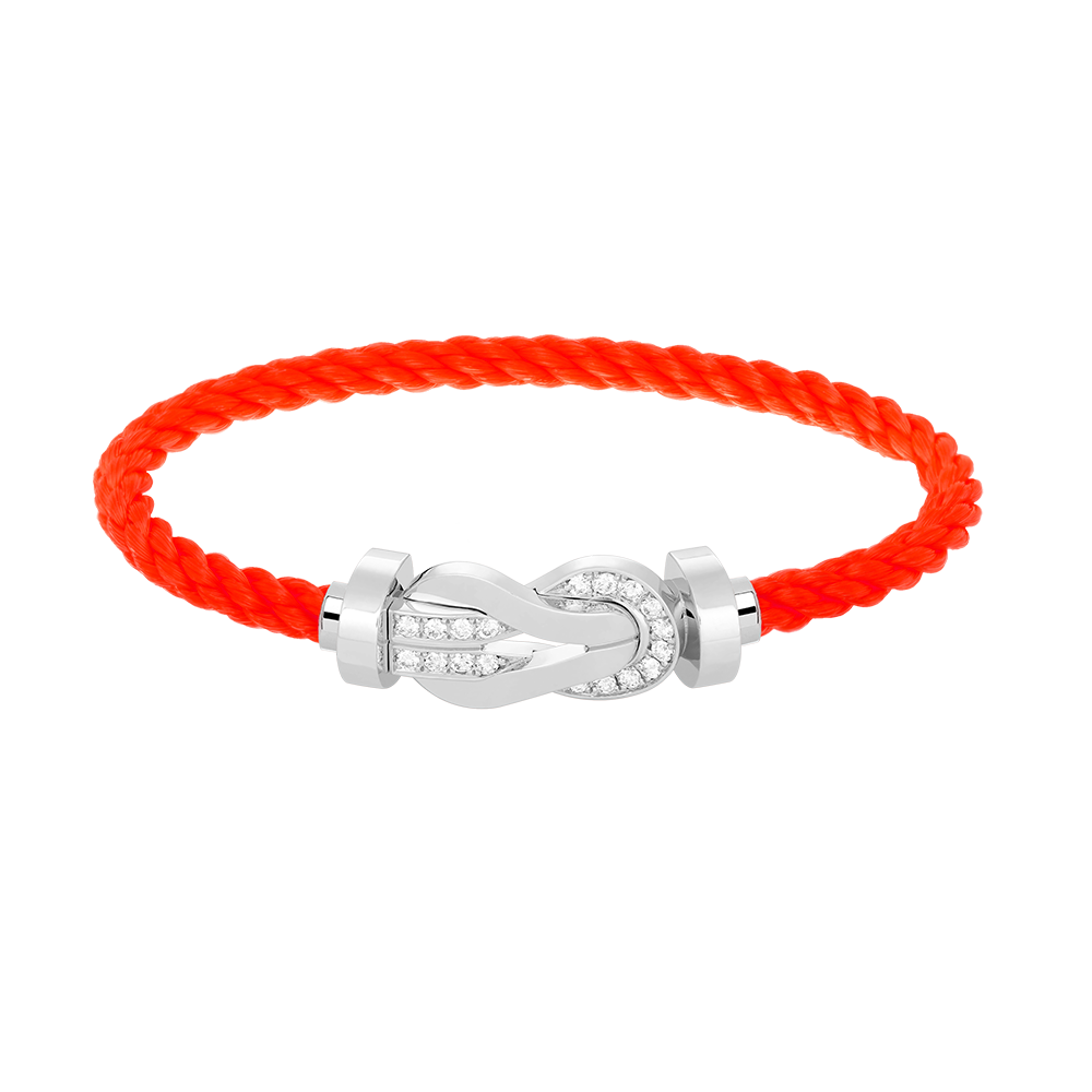 [✨Rose💎]CHANCE LARGE 8 FIGURE BUCKLE HALF DIAMOND BRACELET SILVER
