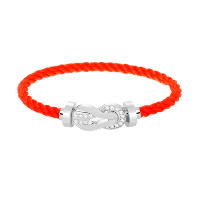 [✨Rose💎]CHANCE LARGE 8 FIGURE BUCKLE HALF DIAMOND BRACELET SILVER