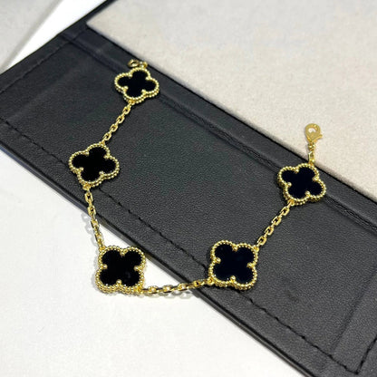[✨Rose💎] CLOVER 5 MOTIF ONYXS BRACELET COLLECTION