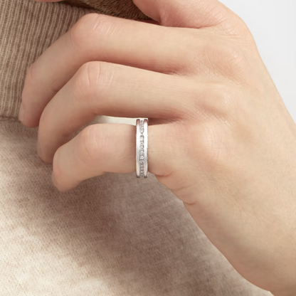 [✨Rose💎]ZERO 1 ONE-BAND PAVED DIAMONDS ON THE SPIRAL RING