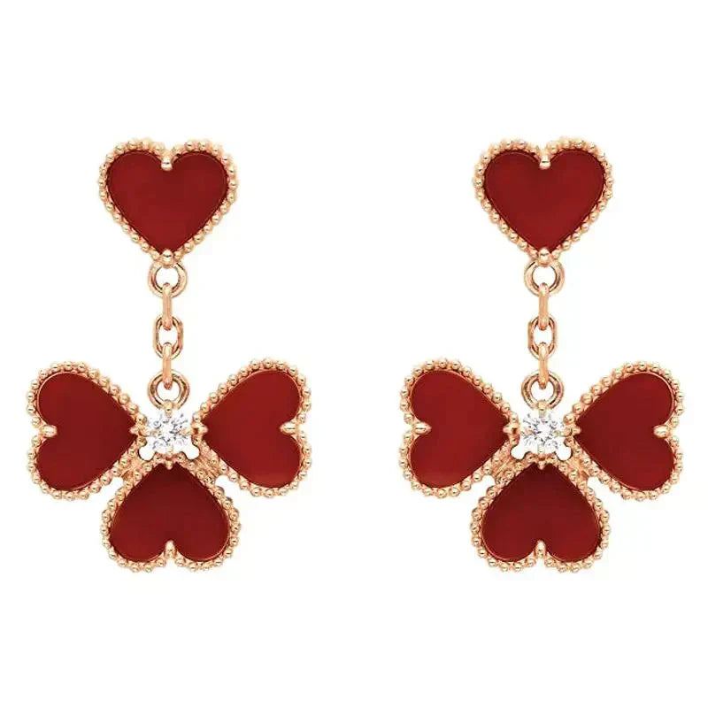 [✨Rose💎]SWEET CLOVER CARNELIAN EARRINGS