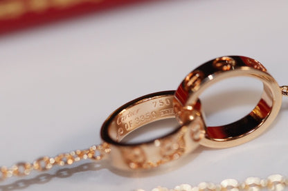 [✨Rose💎]LOVE NECKLACE PINK GOLD AND SILVER