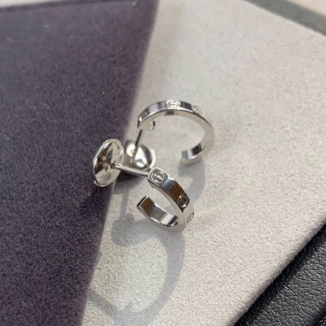 [✨Rose💎]LOVE EARRINGS 2.65MM SILVER