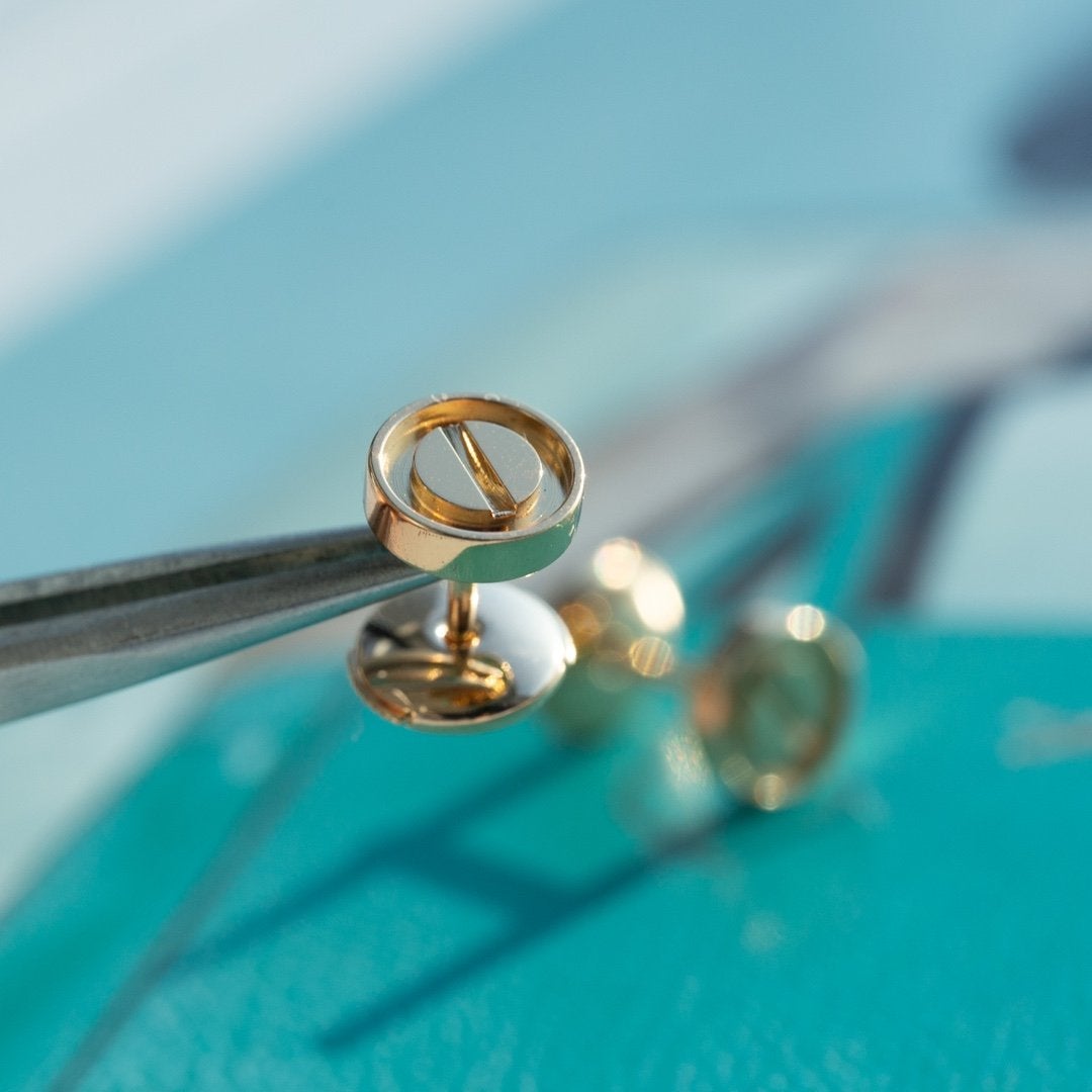 [✨Rose💎]LOVE EARRINGS PINK GOLD 10MM