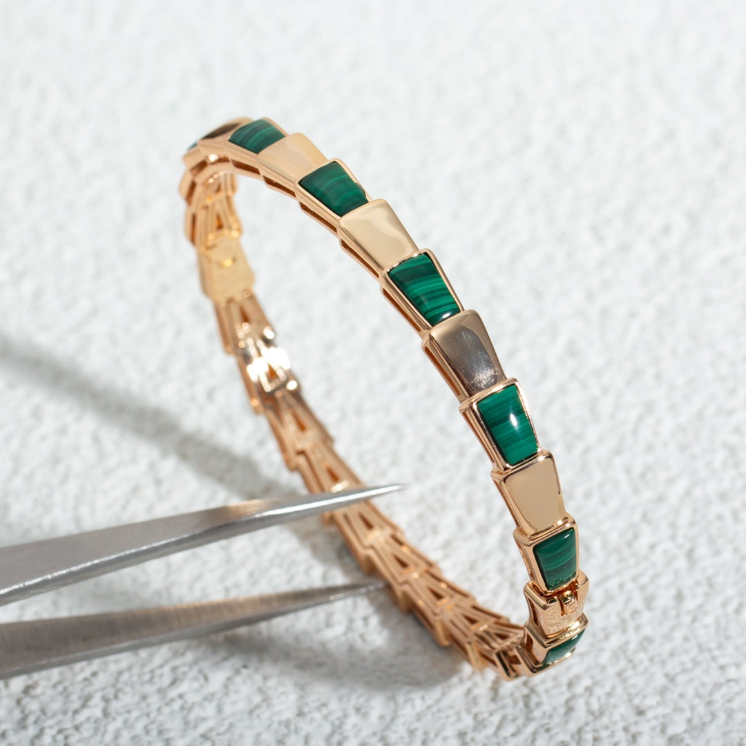 [✨Rose💎]SERPENTI BRACELET PINK GOLD MALACHITE