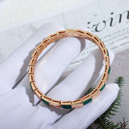 [✨Rose💎]SERPENTI BRACELET PINK GOLD MALACHITE