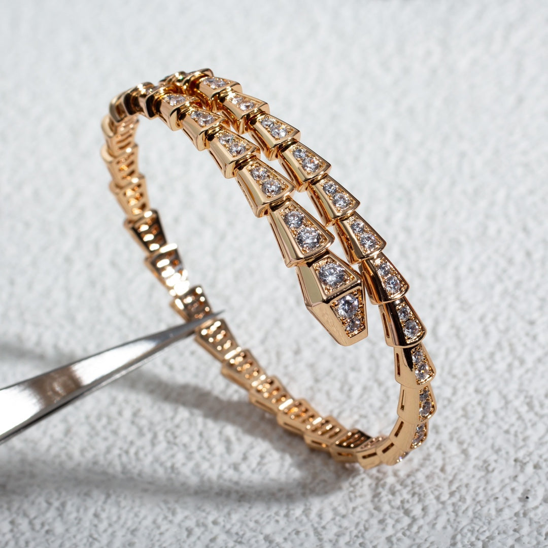 [✨Rose💎]SERPENTI BRACELET 6.8MM PINK GOLD DIAMOND