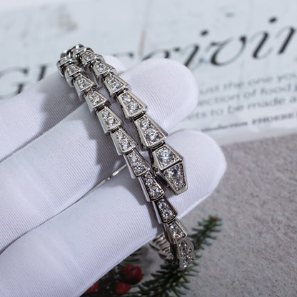 [✨Rose💎]SERPENTI BRACELET 6MM SILVER DIAMOND