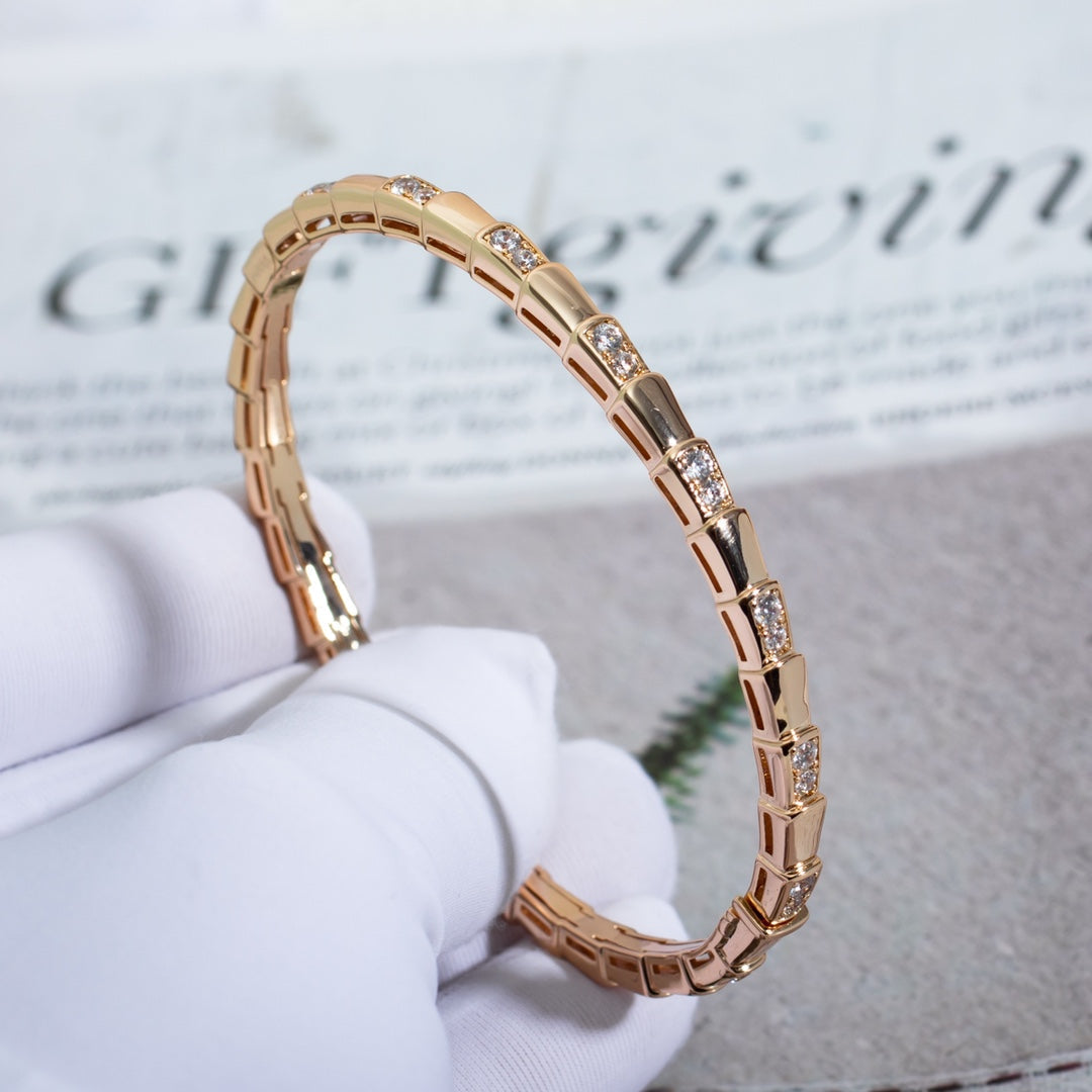 [✨Rose💎]SERPENTI SMALL BRACELET PINK GOLD DIAMOND