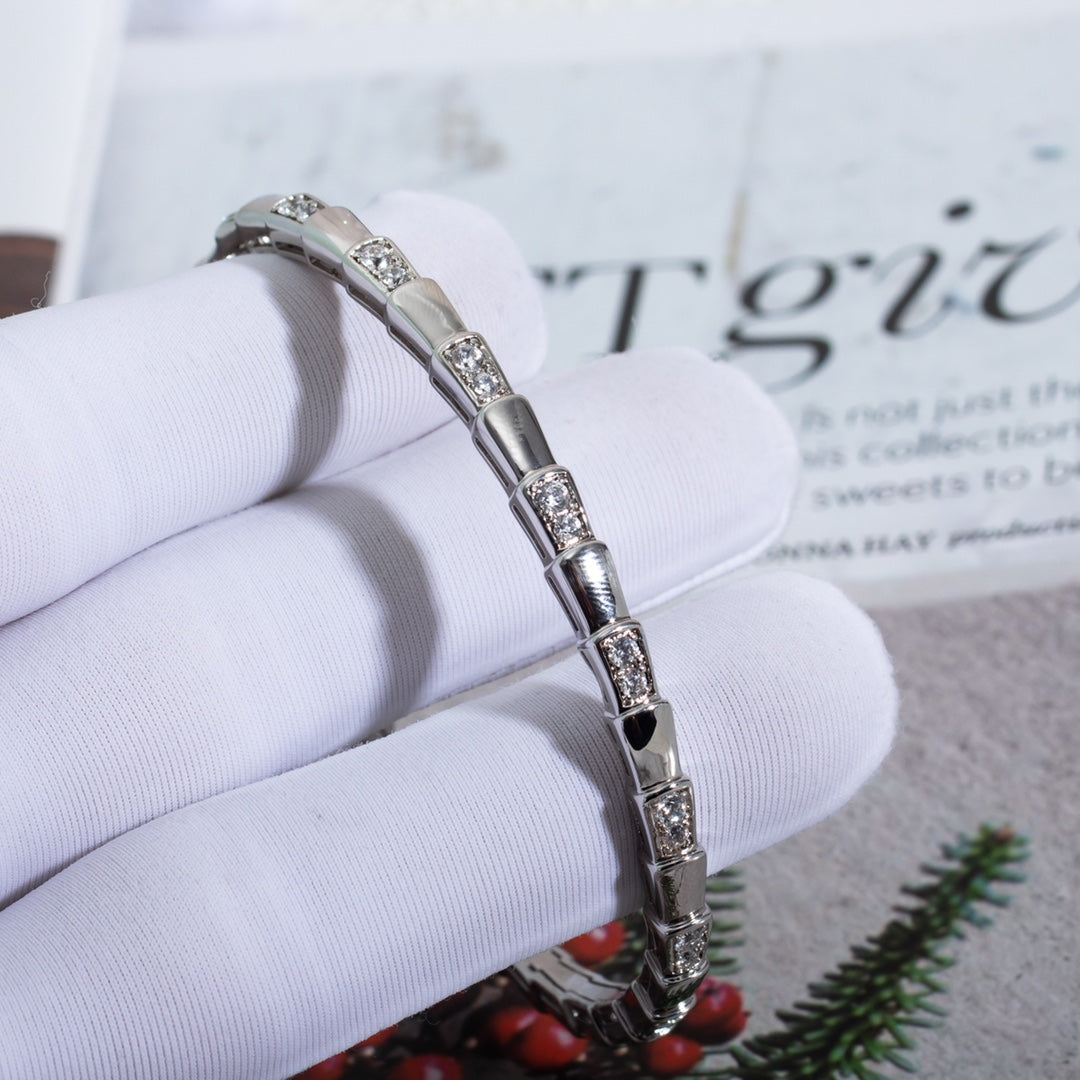 [✨Rose💎]SERPENTI BRACELET SILVER DIAMOND