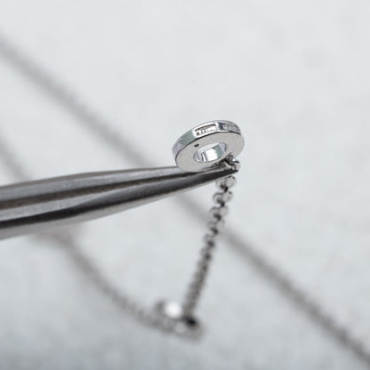 [✨Rose💎]PARENTESI NECKLACE SILVER DIAMOND