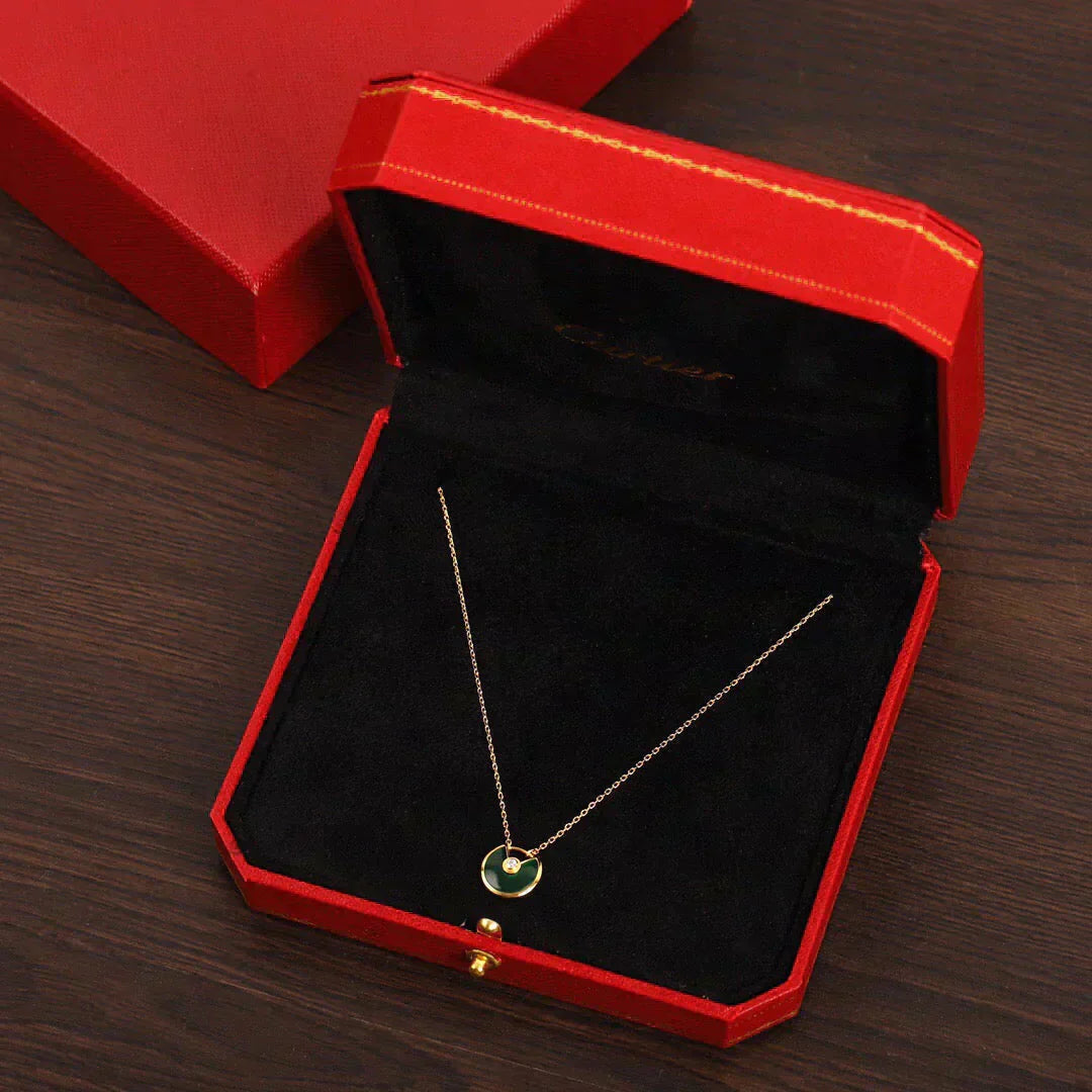 [✨Rose💎]AMULETTE GOLD MALACHITE NECKLACE