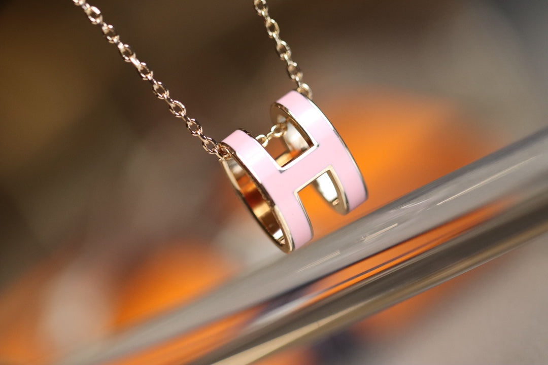 [✨Rose💎]POP H PEDANT PINK GOLD