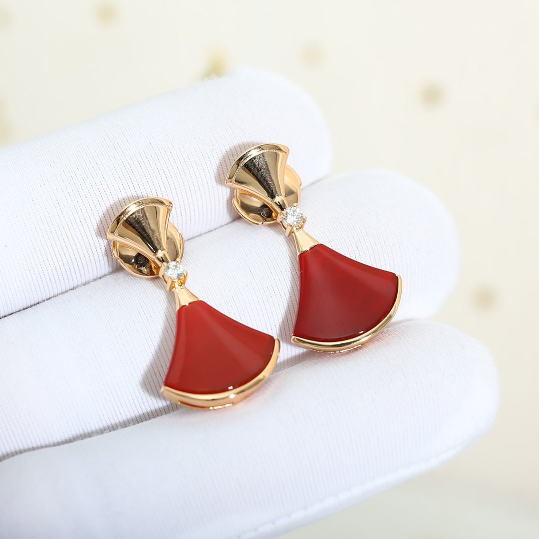 [✨Rose💎]DREAM Carnelian PINK GOLD EARRINGS