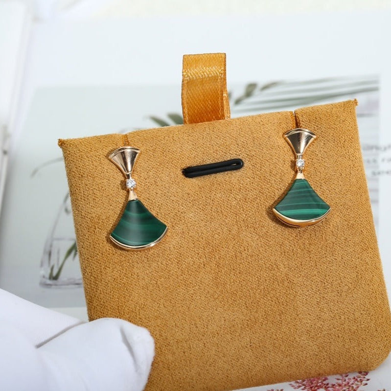 [✨Rose💎]DREAM MALACHITE PINK GOLD EARRINGS