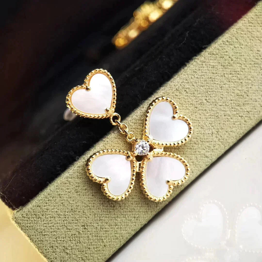 [✨Rose💎]CLOVER SWEET WHITE MOP EARRINGS