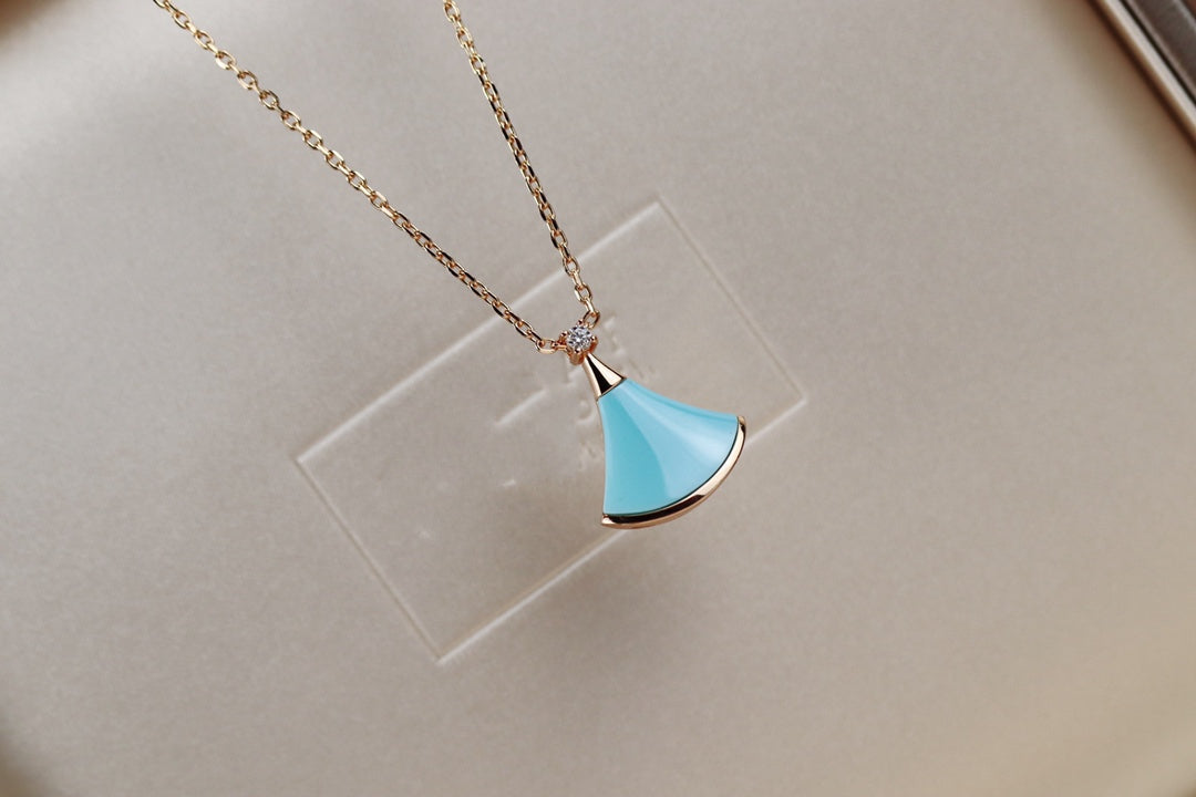[✨Rose💎]DREAM NECKLACE TURQUOISE PINK GOLD