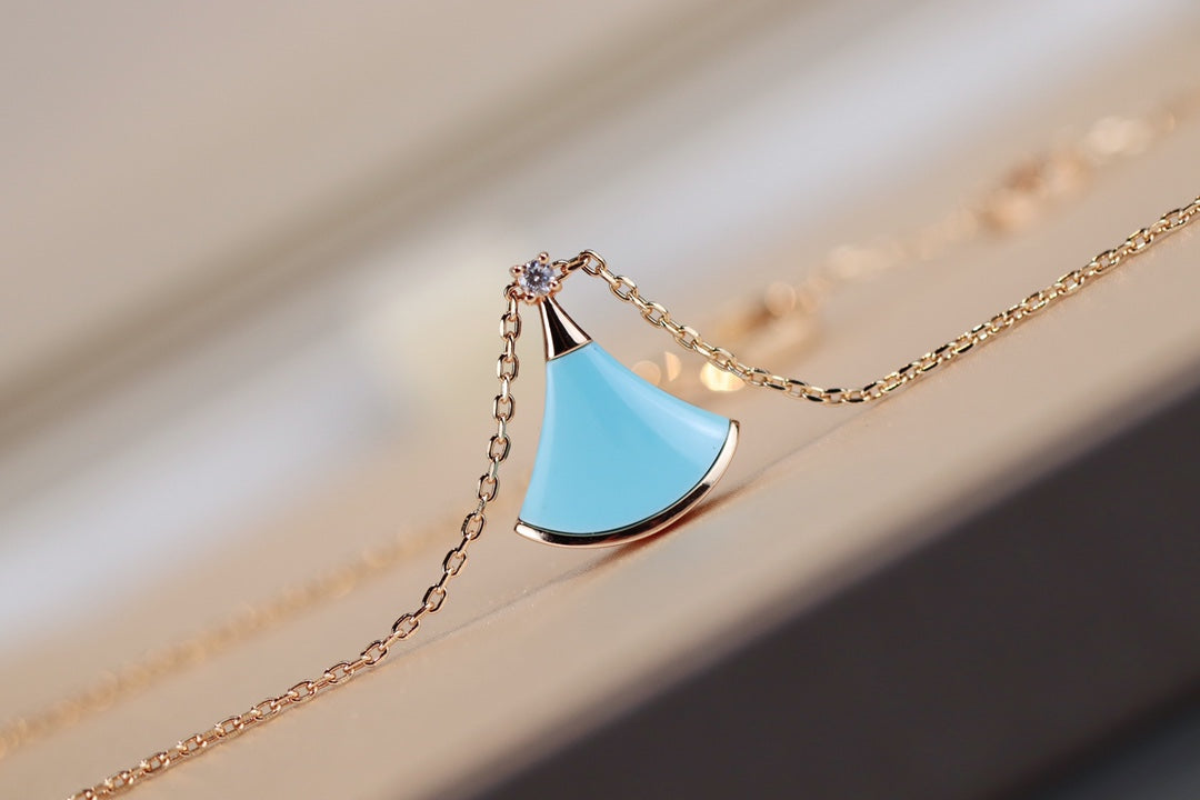 [✨Rose💎]DREAM NECKLACE TURQUOISE PINK GOLD
