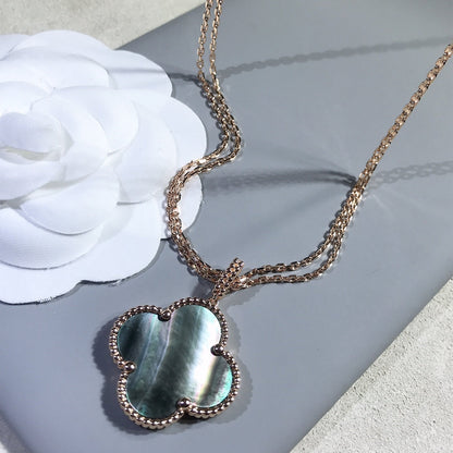[✨Rose💎]CLOVER 25MM GOLD DARK MOP BIG CLOVER NECKLACE