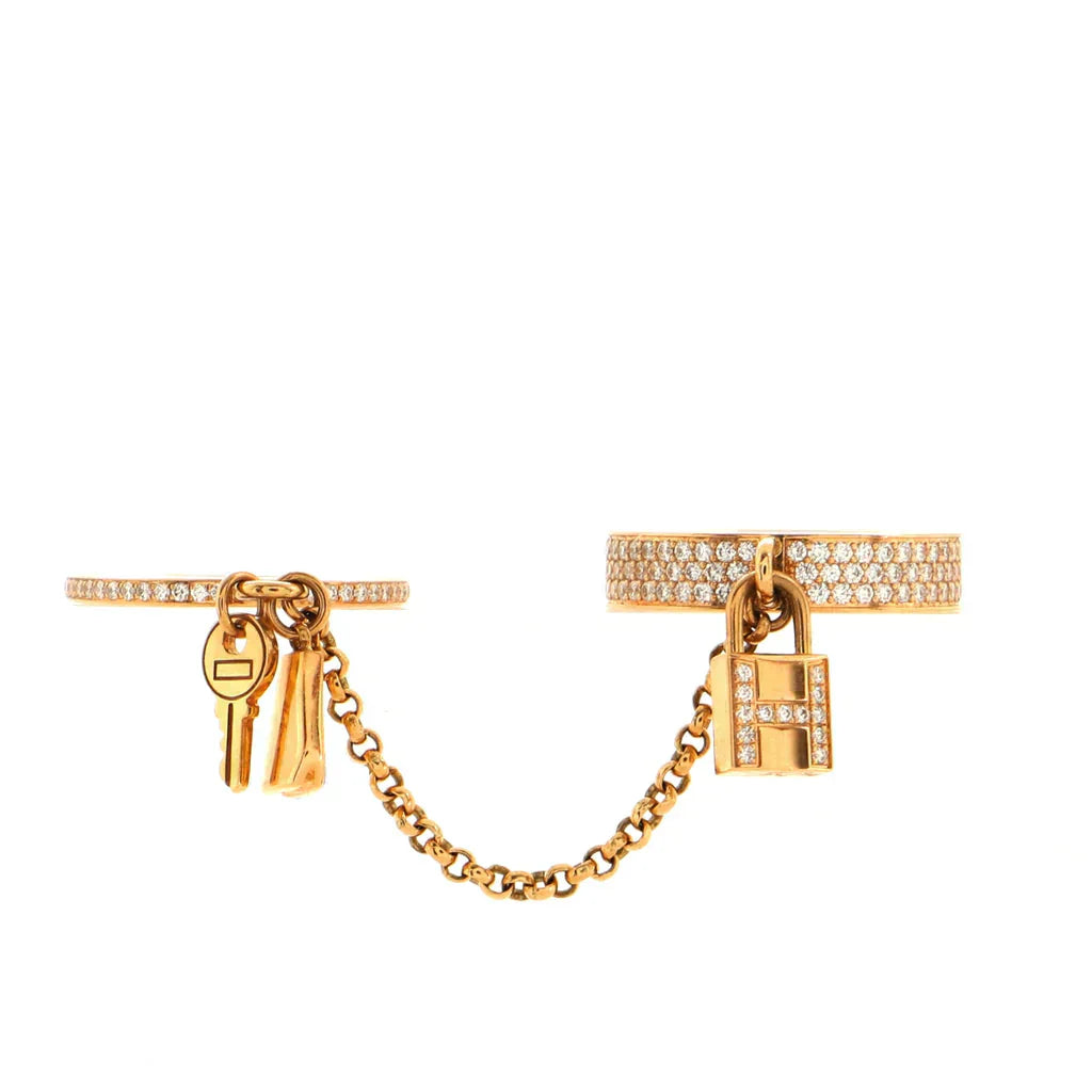 [✨Rose💎]HM KELLY CLOCHETTE DOUBLE RING IN  WITH DIAMONDS