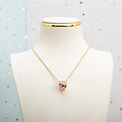 [✨Rose💎]SERPENTI PINK GOLD NECKLACE DIAMOND