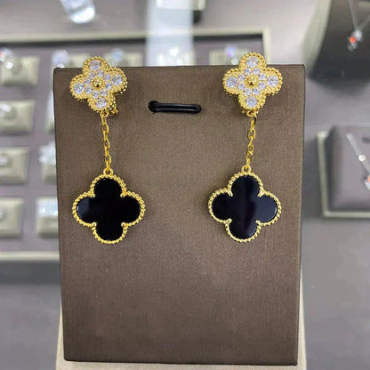 [✨Rose💎]CLOVER  2 MOTIFS  DIAMOND  EARRINGS (MULTIPLE CHOICESç´