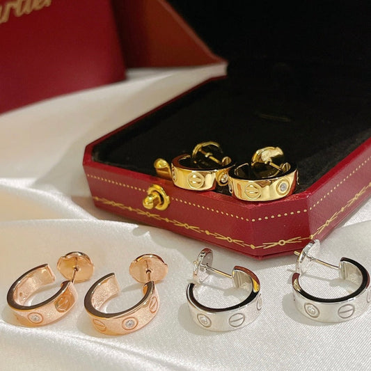 [✨Rose💎]LOVE EARRINGS 5.7MM 2 DIAMONDS
