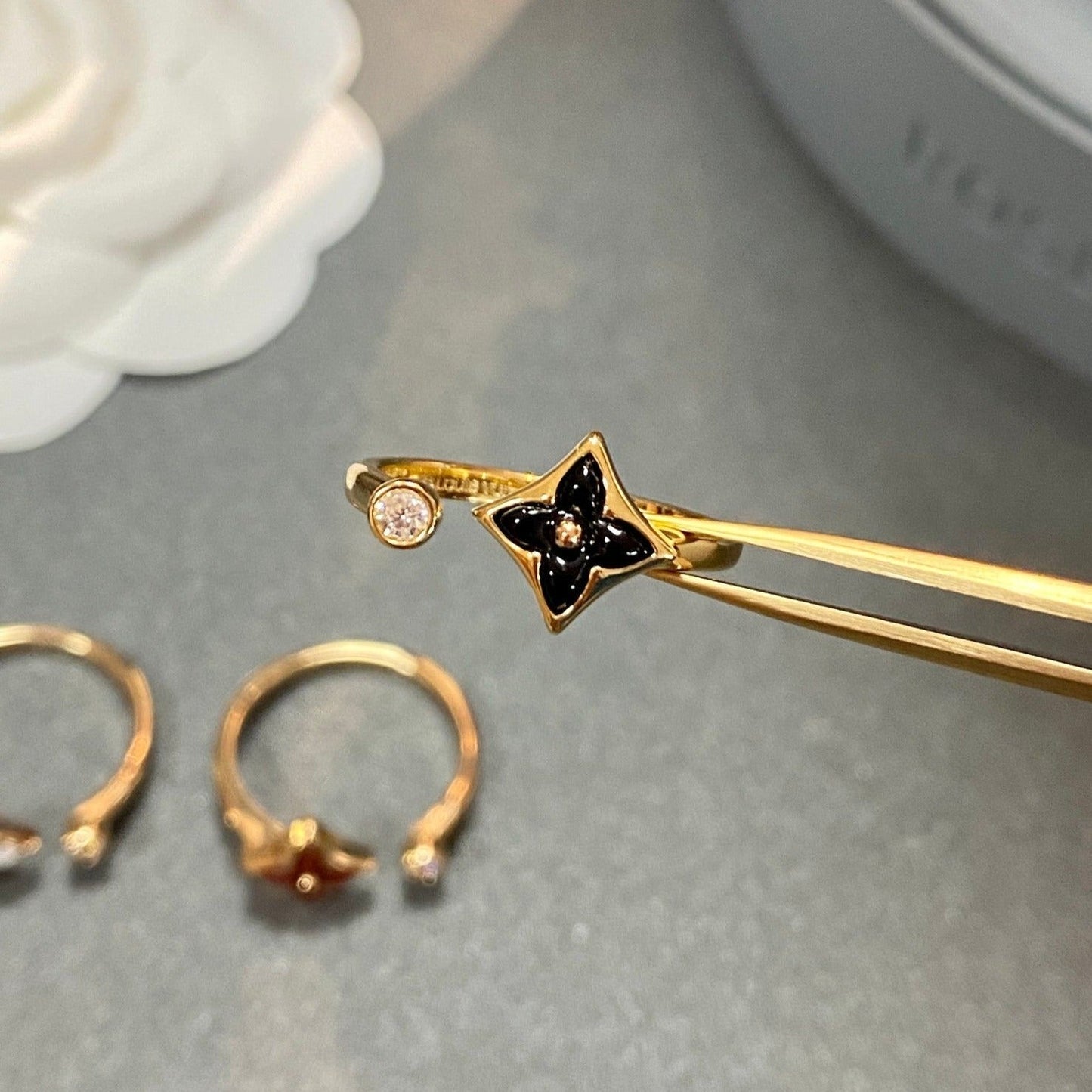 [✨Rose💎]STAR 1 DIAMOND OPEN RING