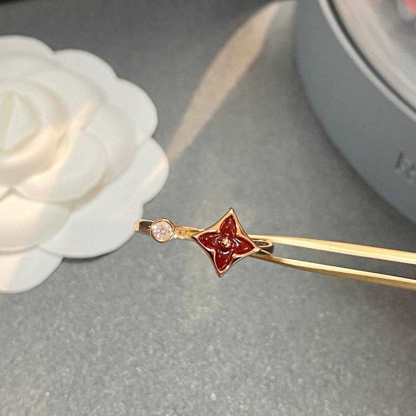[✨Rose💎]STAR 1 DIAMOND OPEN RING