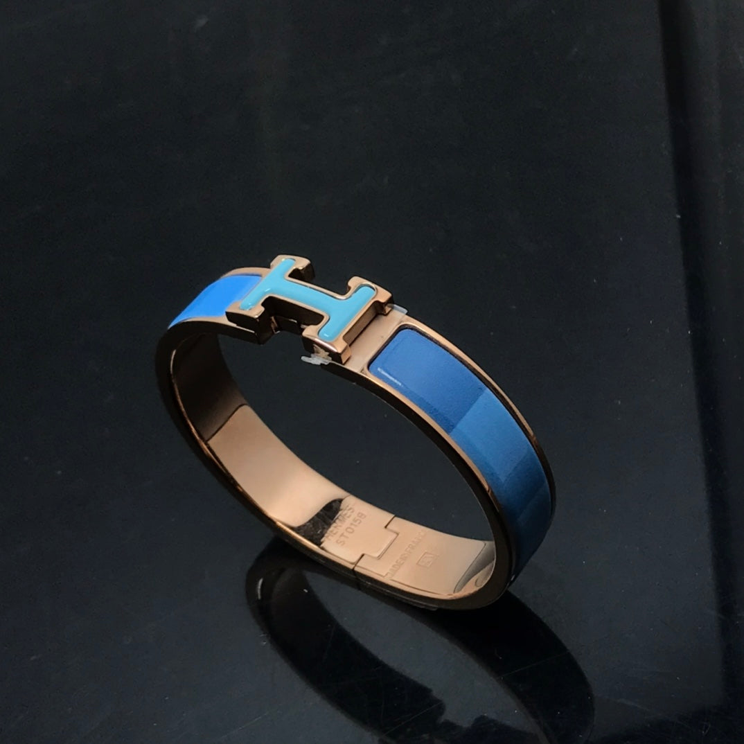 [✨Rose💎]H BRACELET BLUE RAINBOW CERAMIC