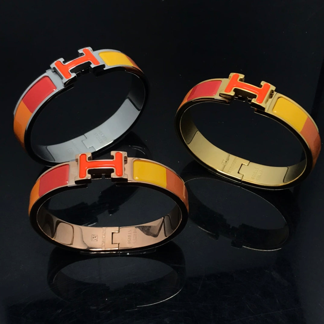 [✨Rose💎]H BRACELET ORANGE RAINBOW CERAMIC