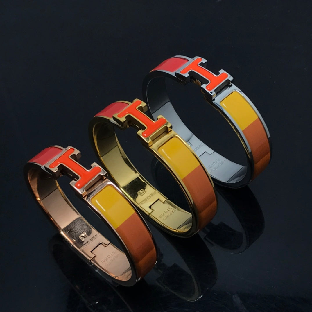 [✨Rose💎]H BRACELET ORANGE RAINBOW CERAMIC