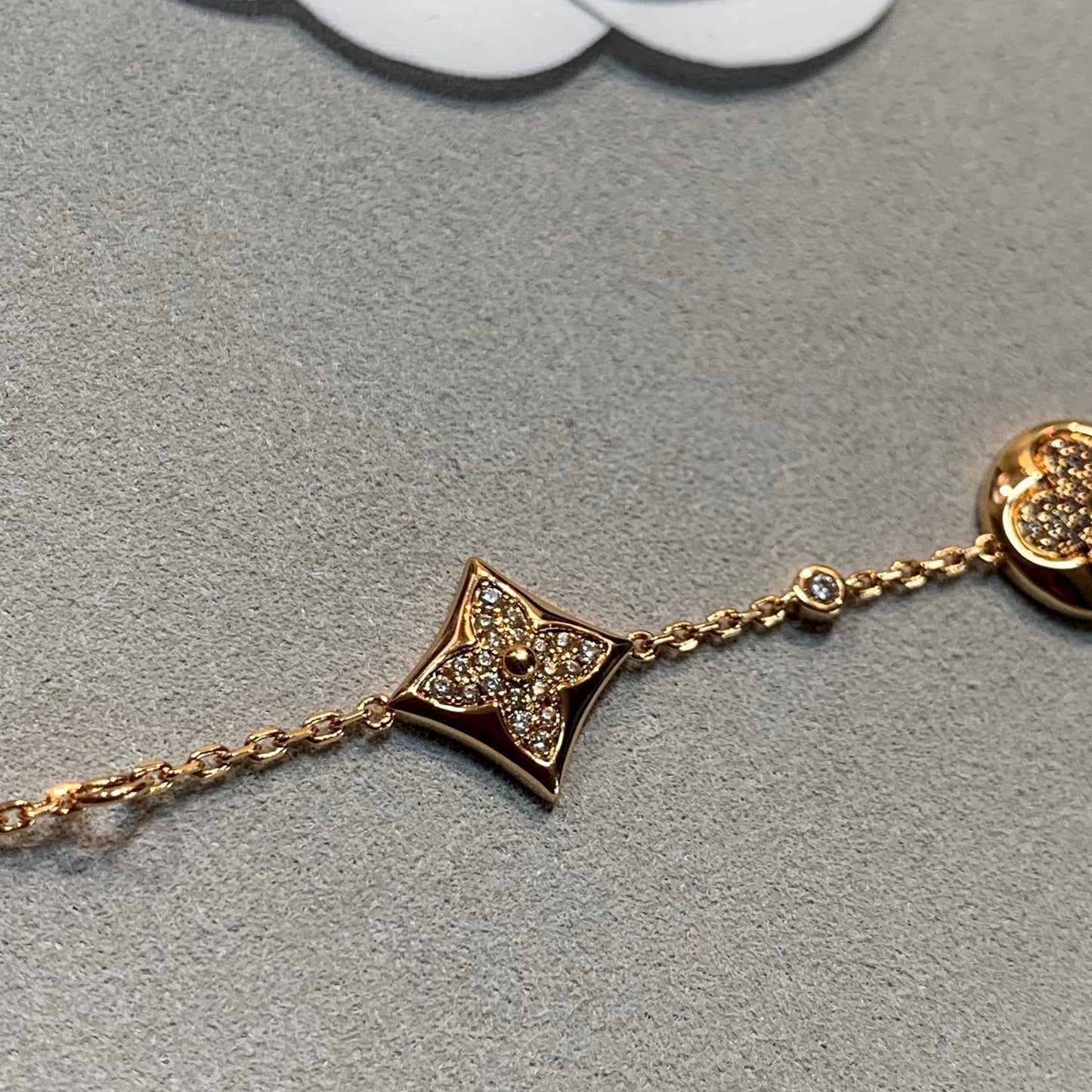 [✨Rose💎]STAR AND SUN 4 MOTIFS GOLD DIAMONDS BRACELET