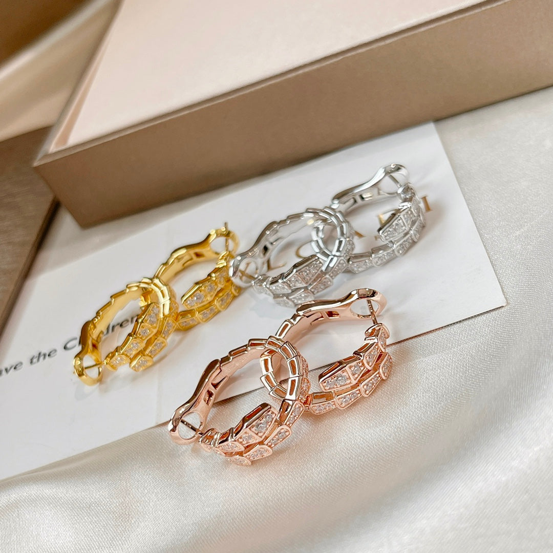 [✨Rose💎]SERPENTI EARRINGS DIAMOND