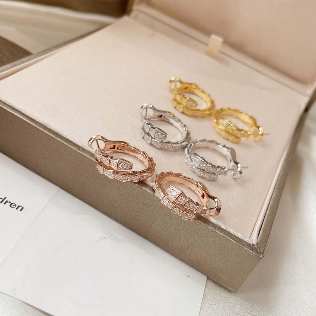 [✨Rose💎]SERPENTI EARRINGS DIAMOND