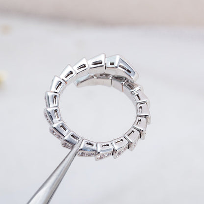 [✨Rose💎]SERPENTI RING SILVER DIAMOND PAVED 4MM