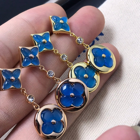 [✨Rose💎]✨Rose💎 AND SUN AGATE DIAMOND EARRINGS