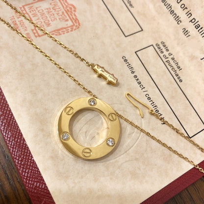 [✨Rose💎]LOVE NECKLACE 16MM 3 DIAMONDS