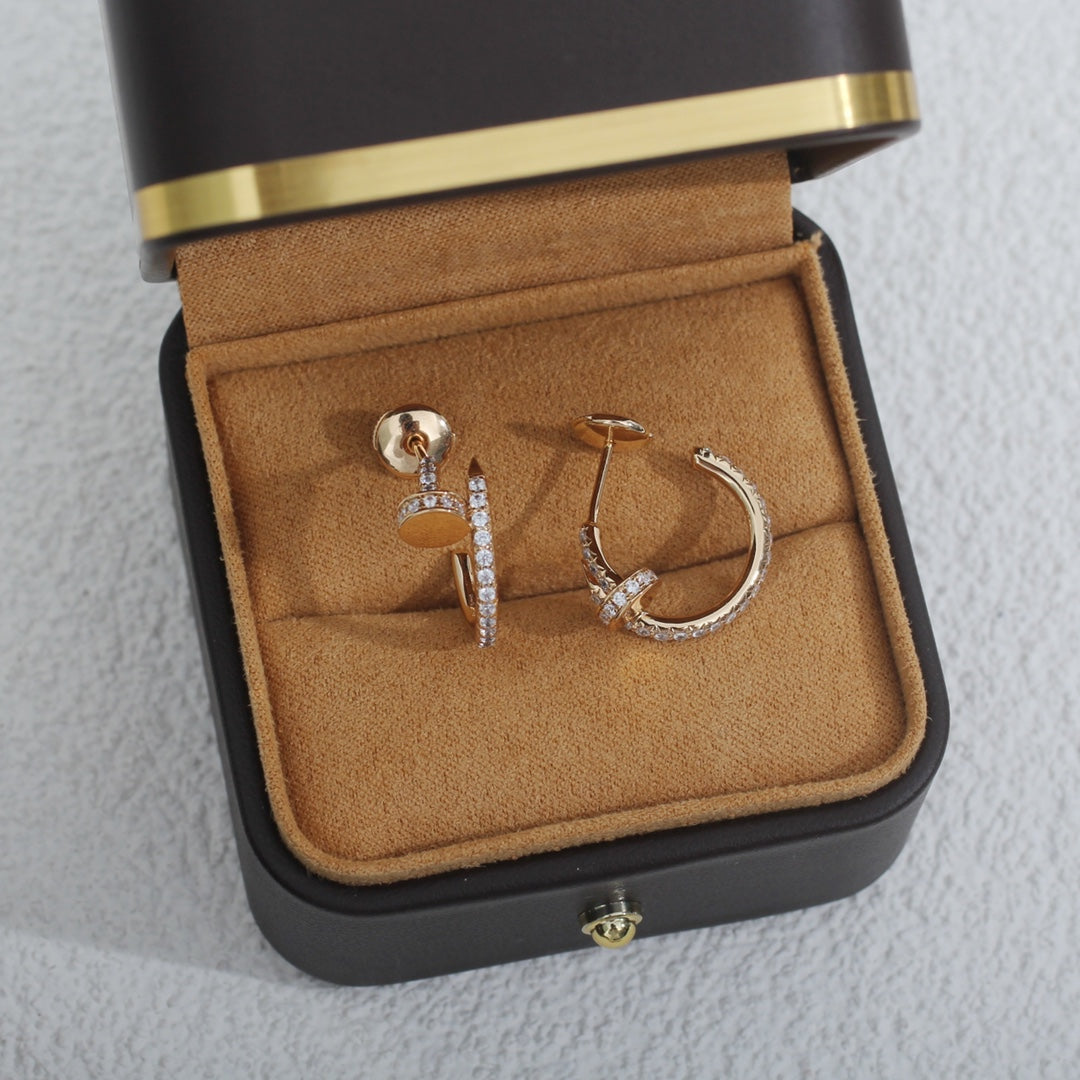 [✨Rose💎]JUSTE EARRINGS 12.75MM PINK GOLD DIAMOND