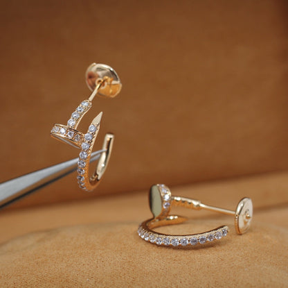 [✨Rose💎]JUSTE EARRINGS 12.75MM PINK GOLD DIAMOND