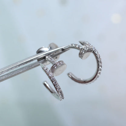 [✨Rose💎]JUSTE EARRINGS 12.75MM SILVER DIAMOND